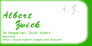 albert zwick business card